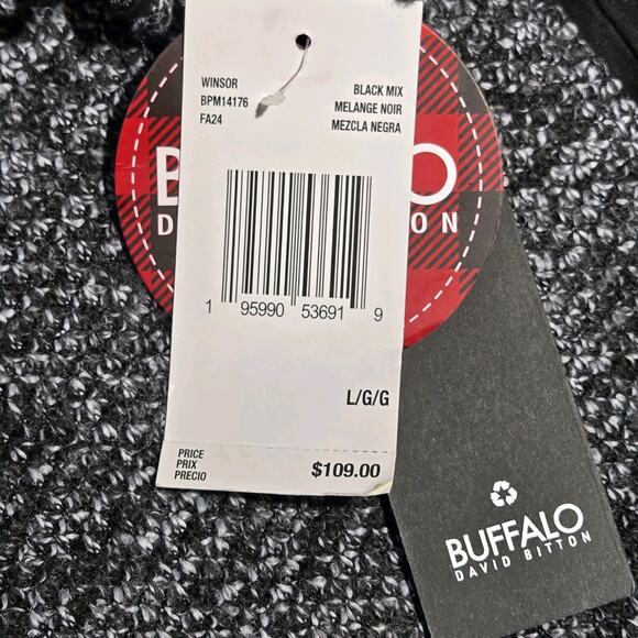 Buffalo David Bitton Sweater Jacket Mens LARGE Knit Gray Fleece Lined GORPCORE - Picture 6 of 9